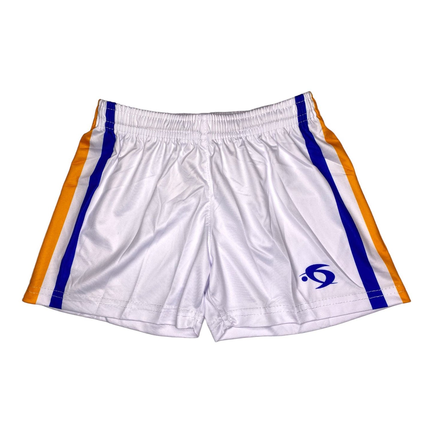 PREMIER SPORTS KIDS TRAINING SHORTS 24 - WHITE/BLUE/GOLD