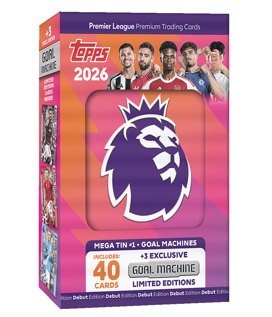 TOPPS PREMIER LEAGUE TRADING CARDS 2026 - MEGA TIN #1 GOAL MACHINE