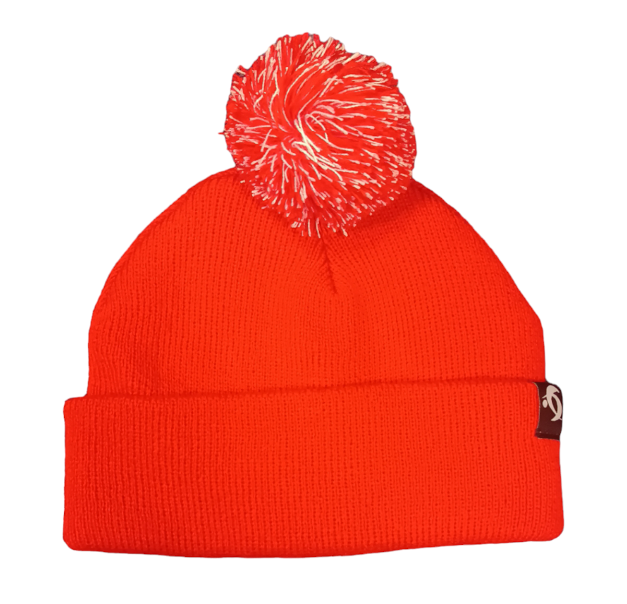 PREMIER SPORTS RED BOBBLE HAT - RED/WHITE BOBBLE