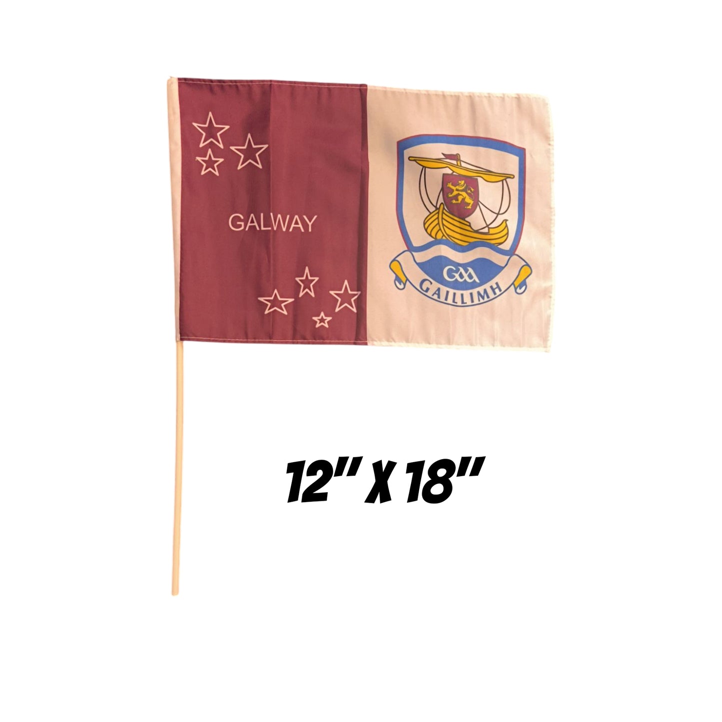 GALWAY GAA FLAG - 12" x 18"