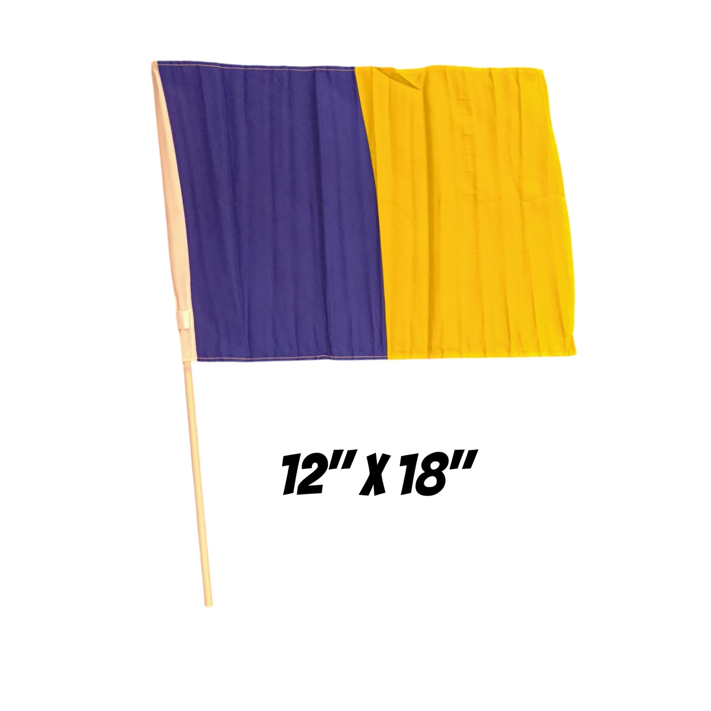 BLUE YELLOW HALF/HALF FLAG 12" x 18"