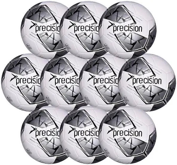 PRECISION FUSION IMS TRAINING FOOTBALL 10 PACK - WHITE/SILVER
