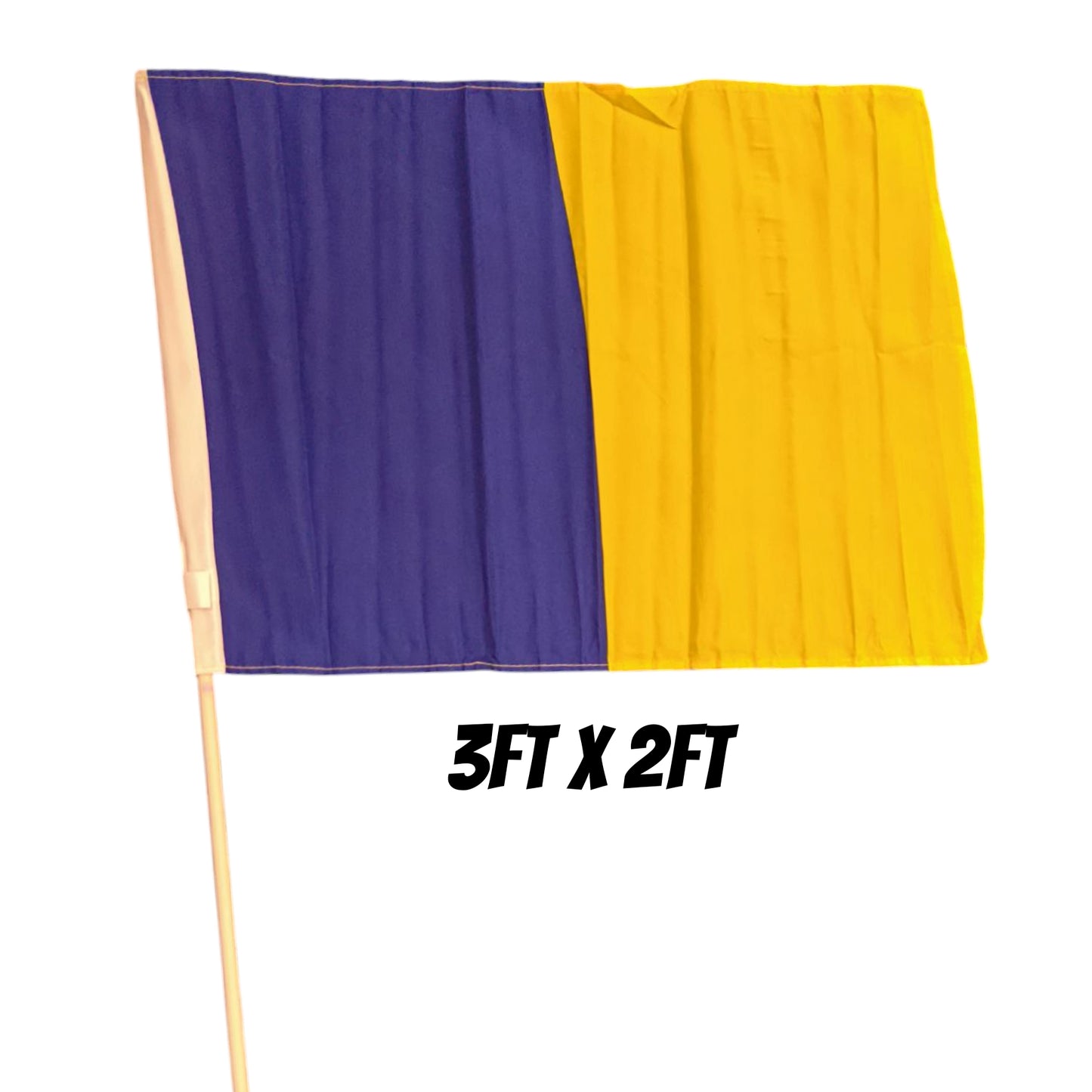 BLUE /GOLD HALF/HALF FLAG 3ft x 2ft
