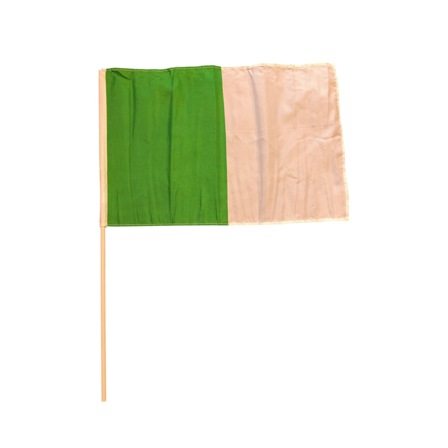 GREEN WHITE HALF/HALF FLAG 2ft x 3ft