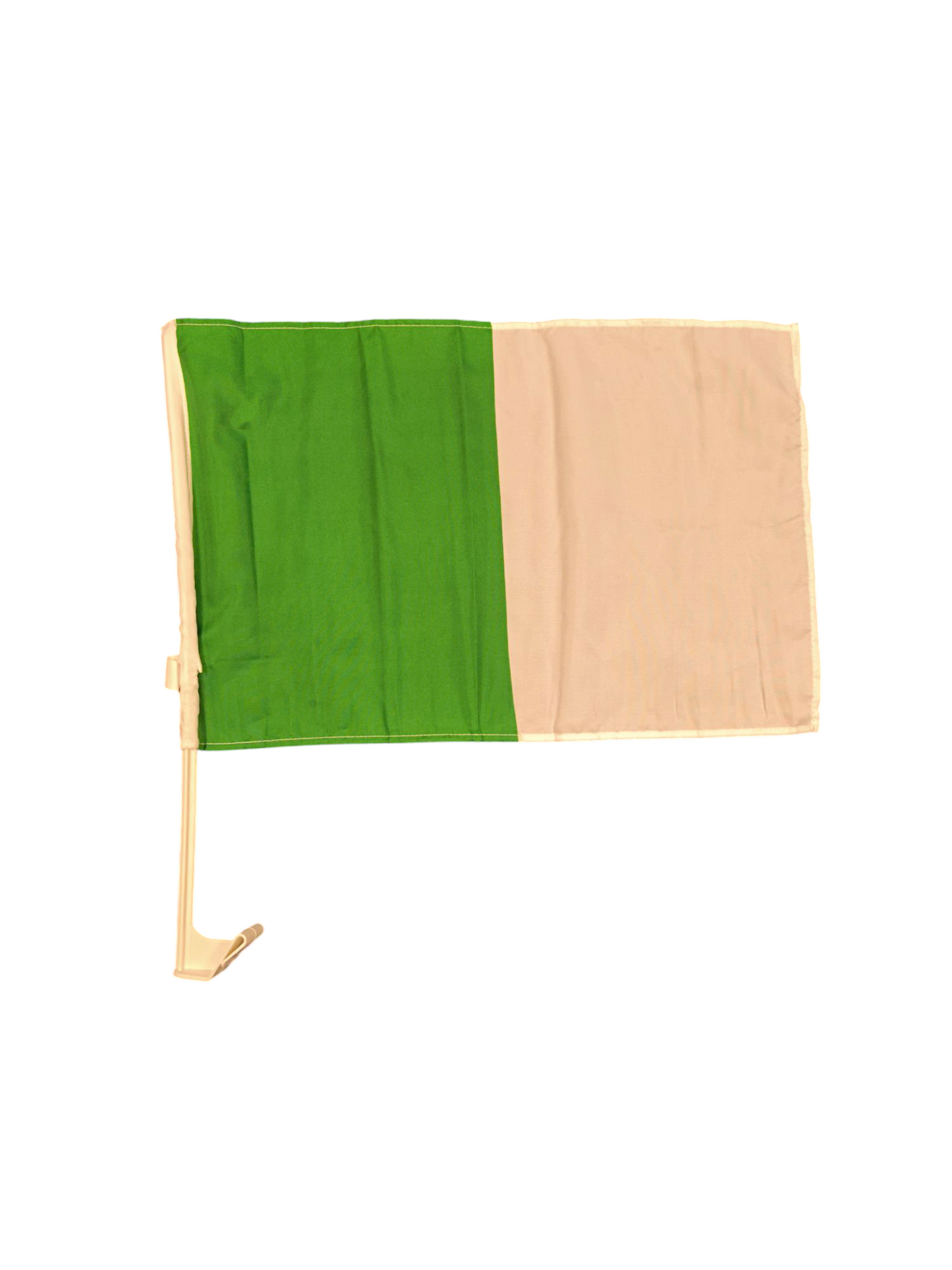GREEN WHITE CAR FLAG