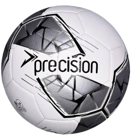 PRECISION FUSION FIFA BASIC TRAINING FOOTBALL SIZE 5 - SILVER/WHITE