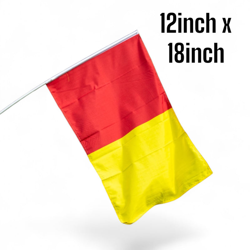 Red/Yellow Half & Half Flag  - 12in x 18in