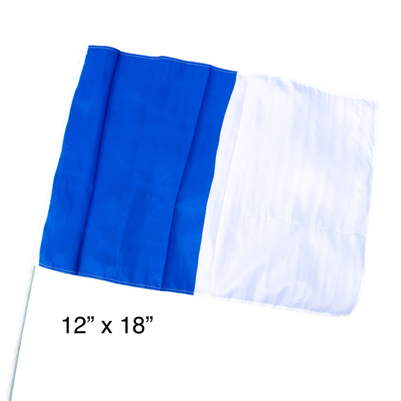 Blue/White Half & Half Flag  - 12in x 18in