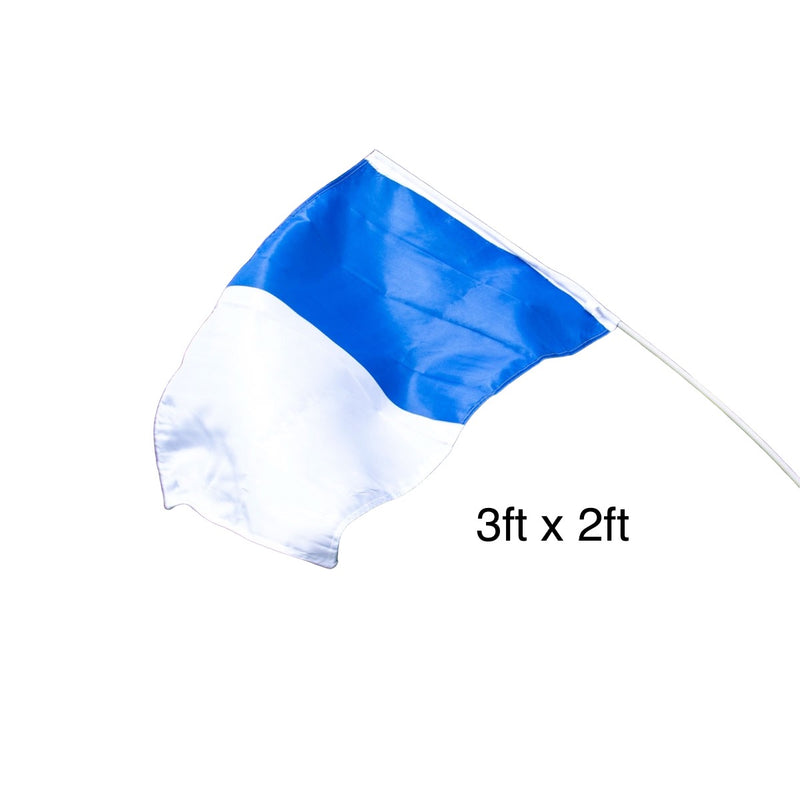 White/Blue Half & Half Flag  - 3ft x 2ft