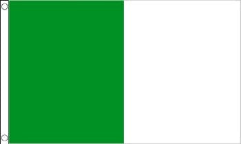 Half & Half Plain Supporters Flag  - Green/White