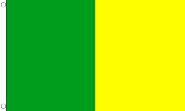 Supporters Flag - Half/Half Plain - Green/Yellow