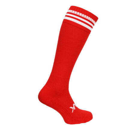 ATAK FOOTBALL SOCKS - RED & WHITE 3 STRIPE