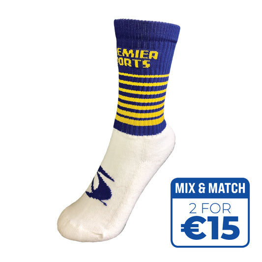 GAA HALF SOCKS - BLUE/YELLOW