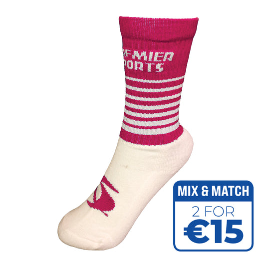 GAA HALF SOCKS - PINK/WHITE