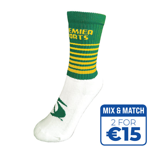 GAA HALF SOCKS - GREEN/YELLOW