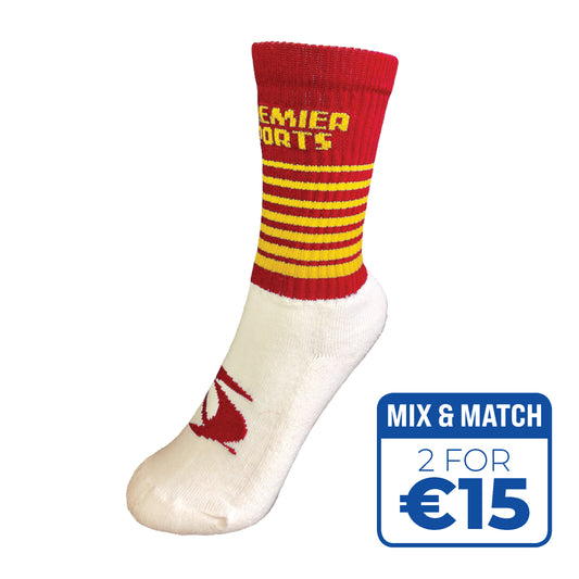 GAA HALF SOCKS - RED/YELLOW