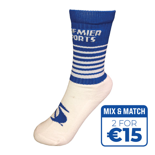 GAA HALF SOCKS - BLUE/WHITE