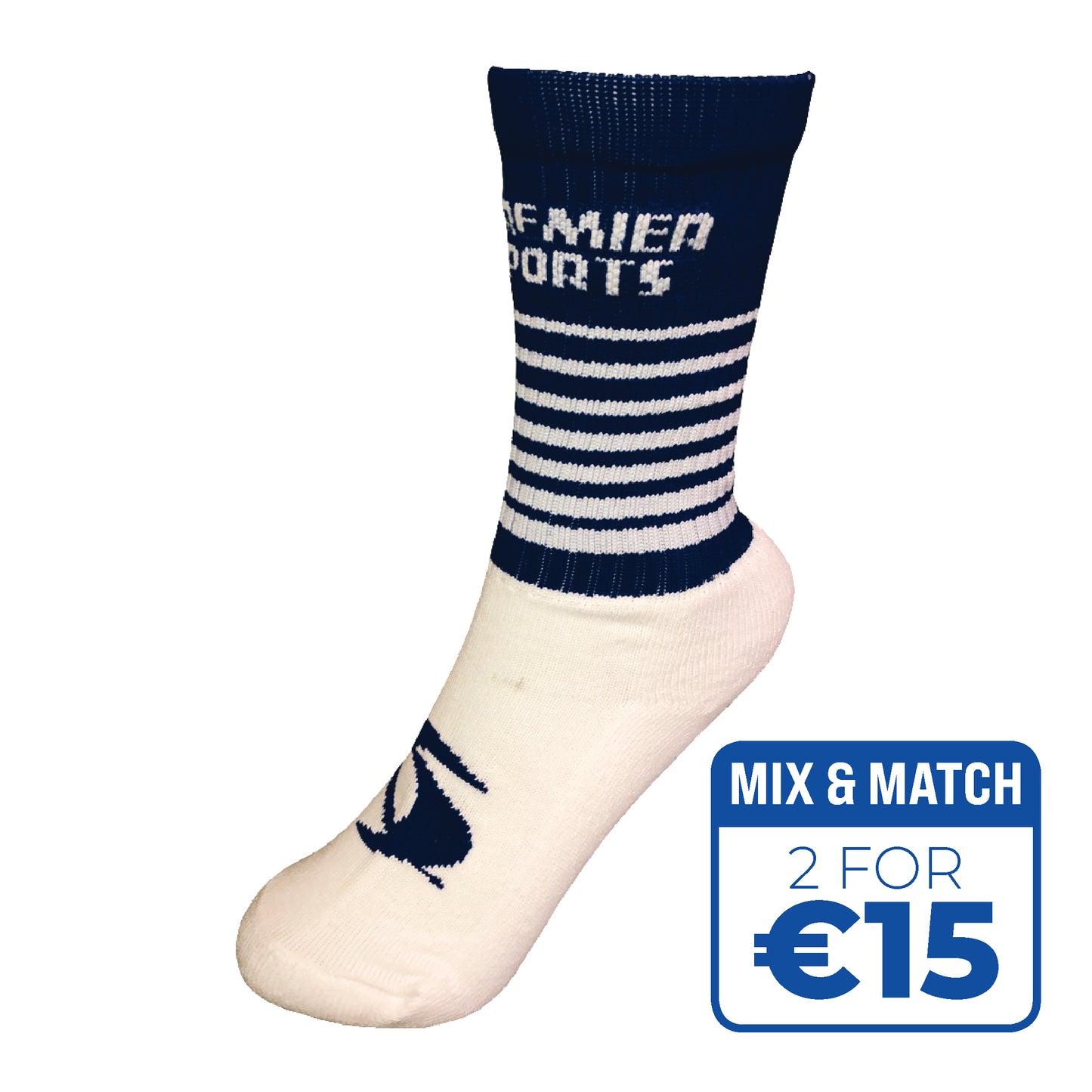 GAA HALF SOCKS - NAVY/WHITE