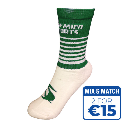 GAA HALF SOCKS - GREEN/WHITE