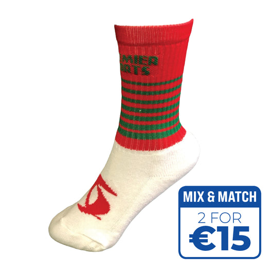 GAA HALF SOCKS - RED/GREEN