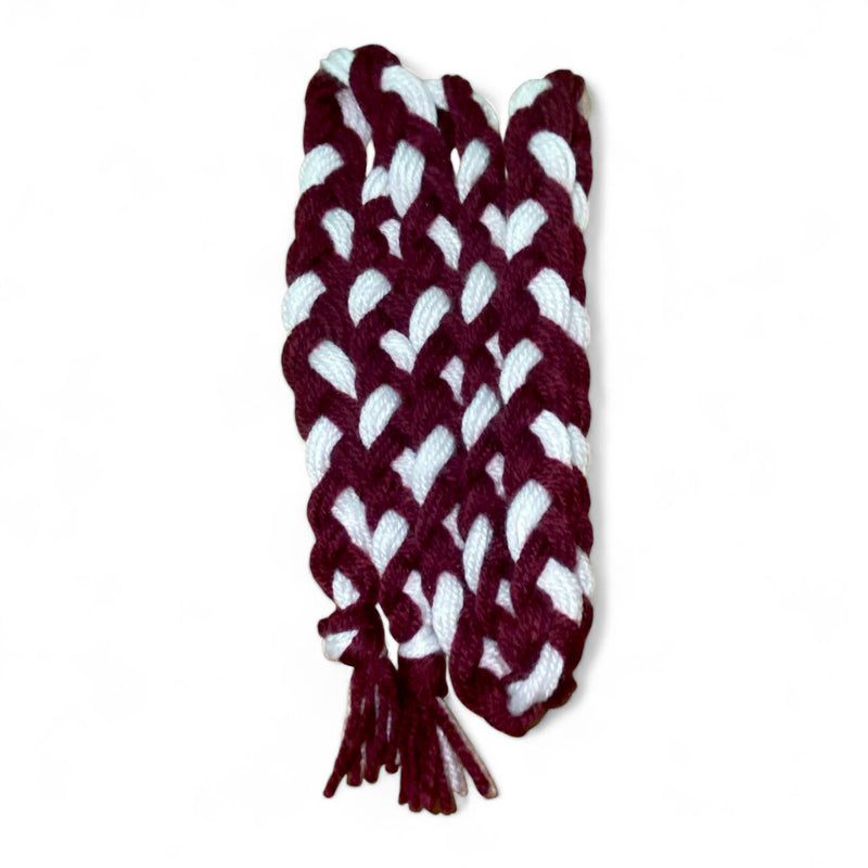 Wool Supporters Plait  - Maroon/White