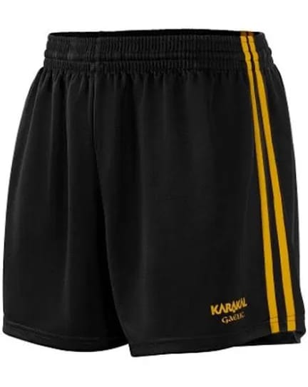KARAKAL ELITE GAA SHORTS SENIOR - BLACK/GOLD