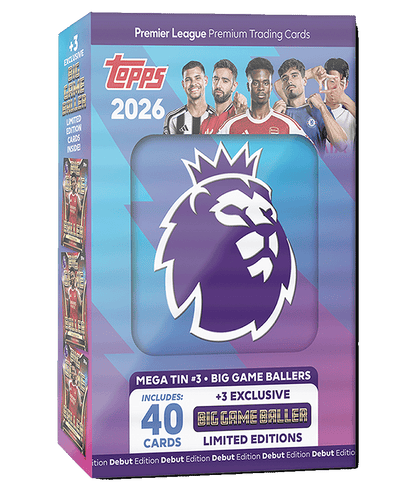 TOPPS PREMIER LEAGUE TRADING CARDS 2026 - MEGA TIN #3 BIG GAME BALLERS