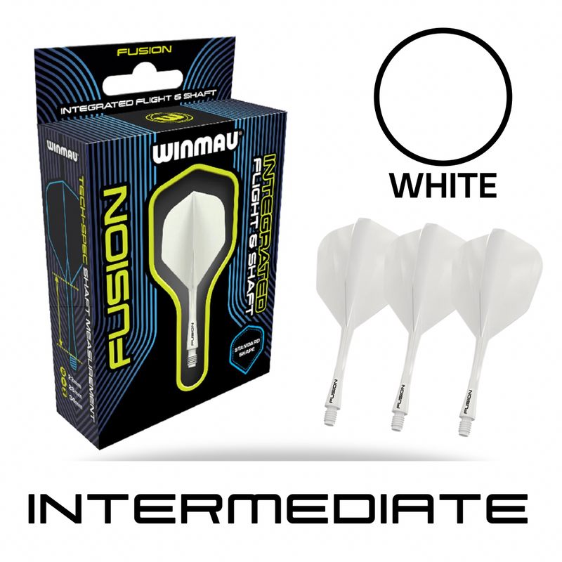 Winmau  - Fusion Integrated Flight/Shaft  - White  - Intermediate