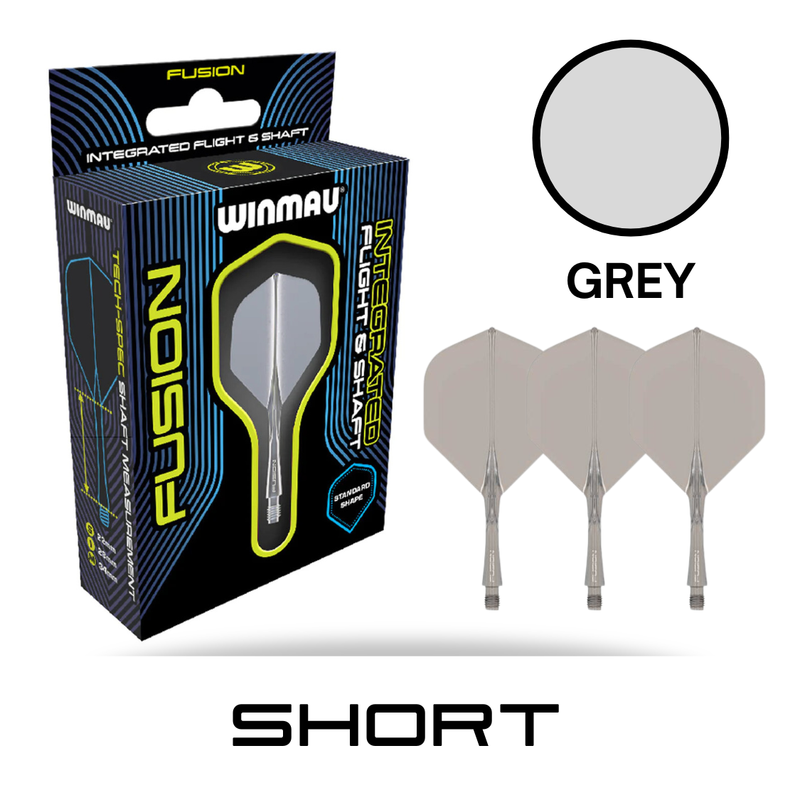 Winmau  - Fusion Integrated Flight/Shaft  - Grey  - Short