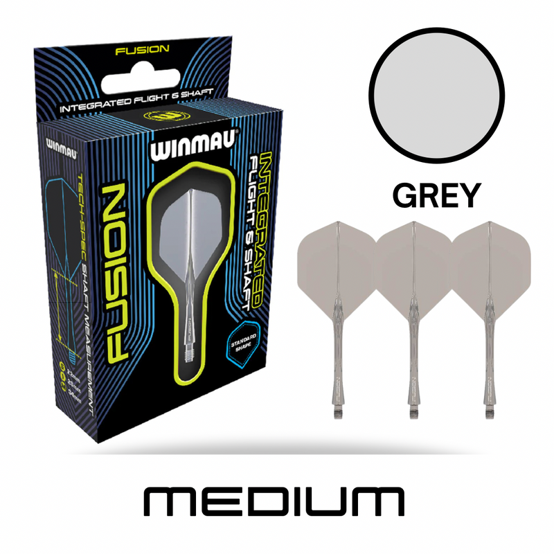 Winmau  - Fusion Integrated Flight/Shaft  - Grey  - Medium