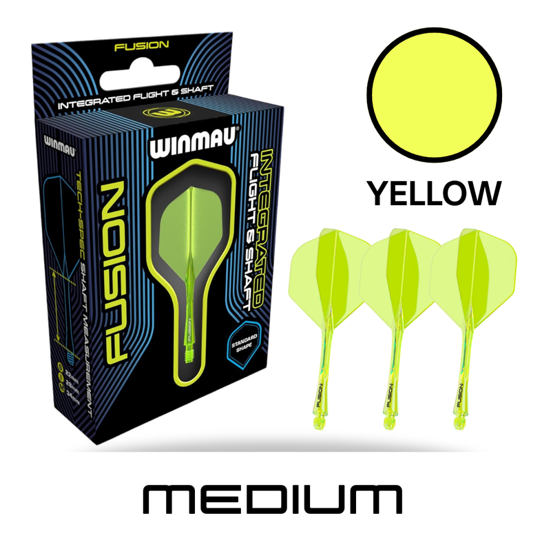 Winmau  - Fusion Integrated Flight/Shaft  - Yellow  - Medium