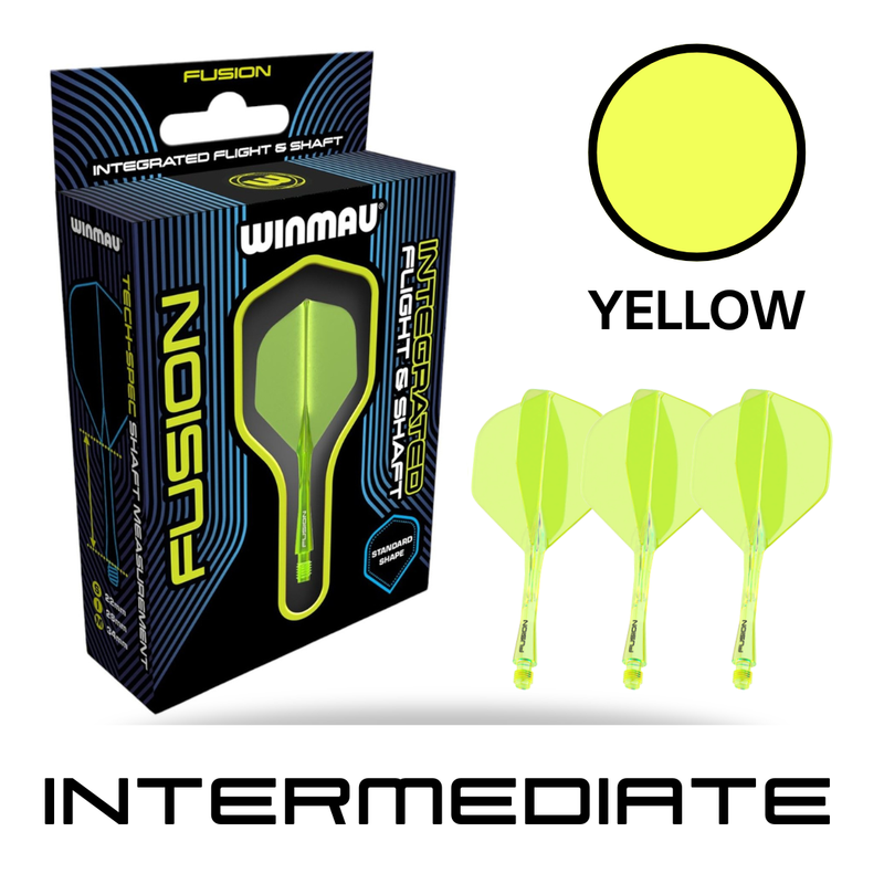 Winmau  - Fusion Integrated Flight/Shaft  - Yellow  - Intermediate