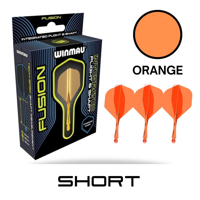 Winmau  - Fusion Integrated Flight/Shaft  - Orange  - Short