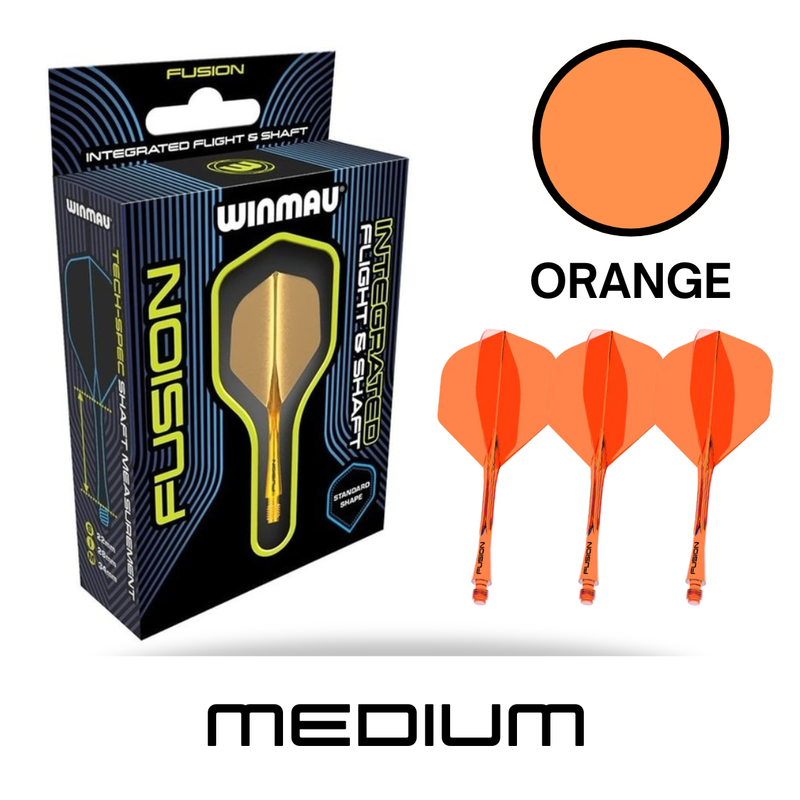 Winmau  - Fusion Integrated Flight/Shaft  - Orange  - Medium
