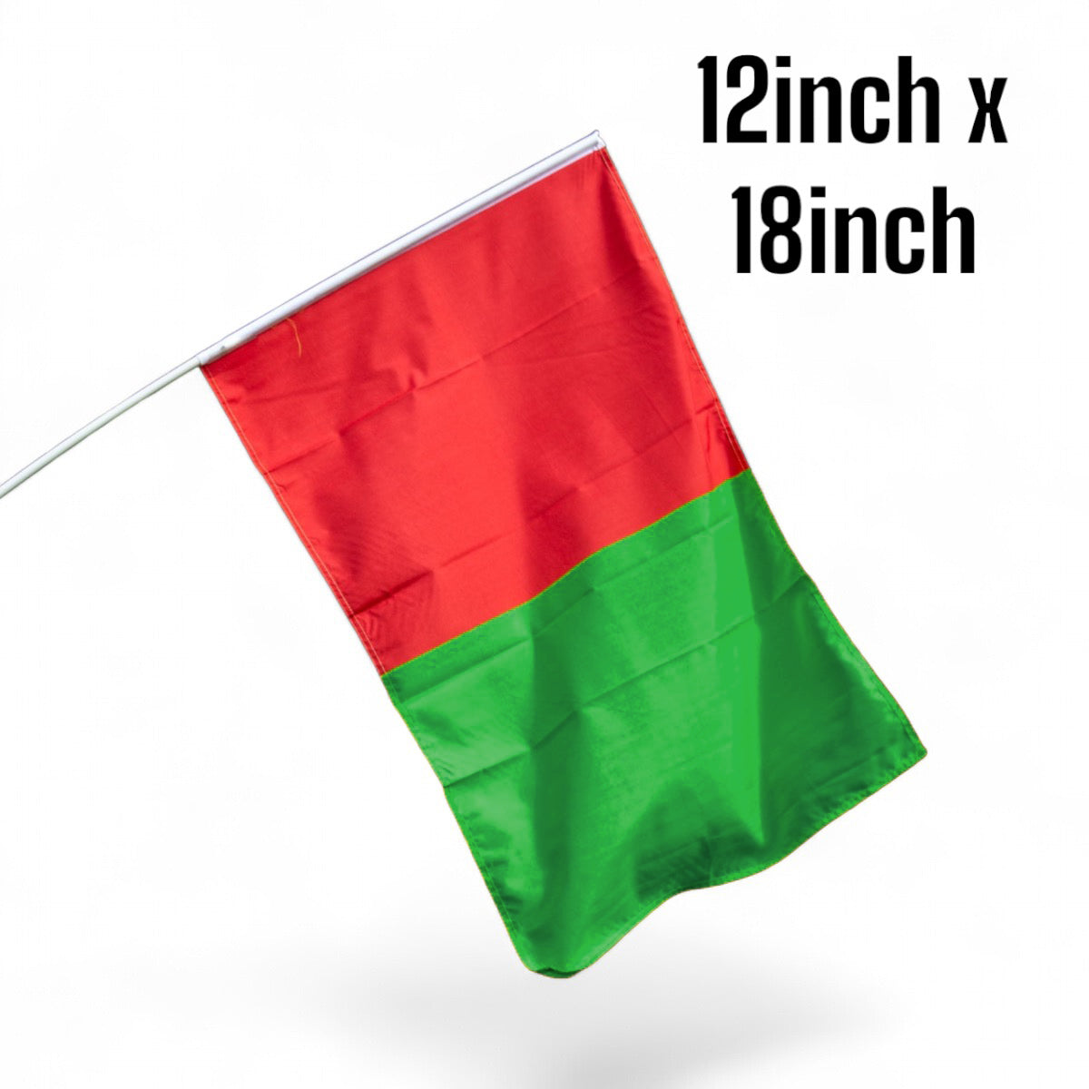 RED GREEN HALF/HALF FLAG 12" x 18"
