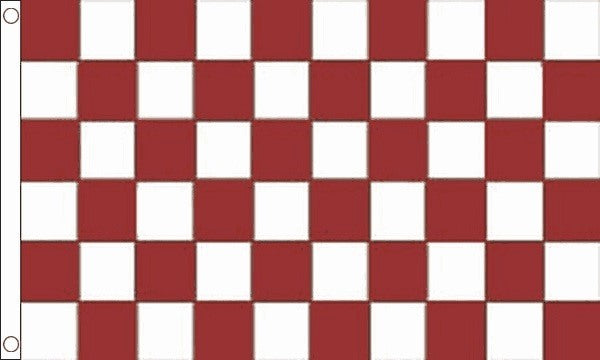 Chequered Supporters Flag  - Maroon/White