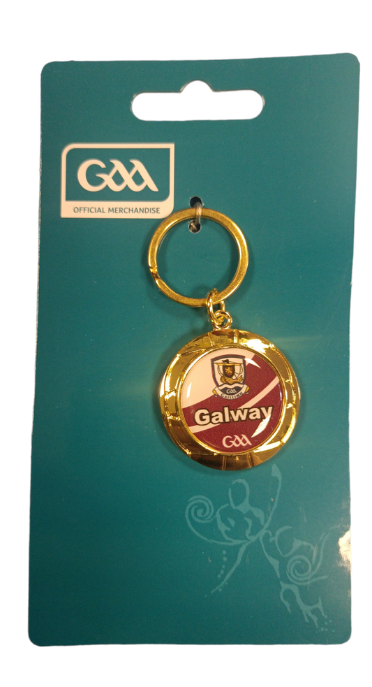 GALWAY GAA KEYRING - GOLD