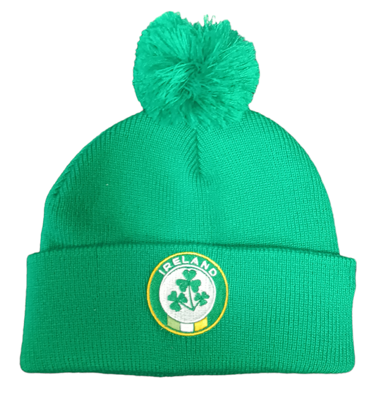 IRELAND SOCCER BOBBLE HAT (GREEN BOBBLE)