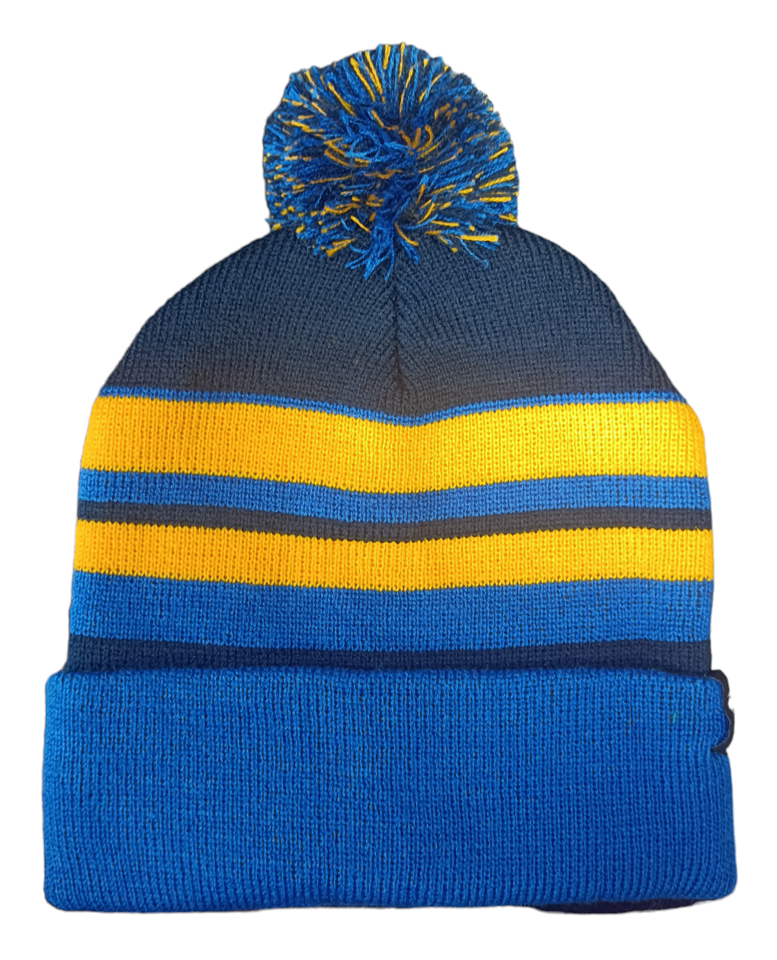 PREMIER SPORTS BLUE/GOLD BOBBLE HAT - BLUE/GOLD BOBBLE