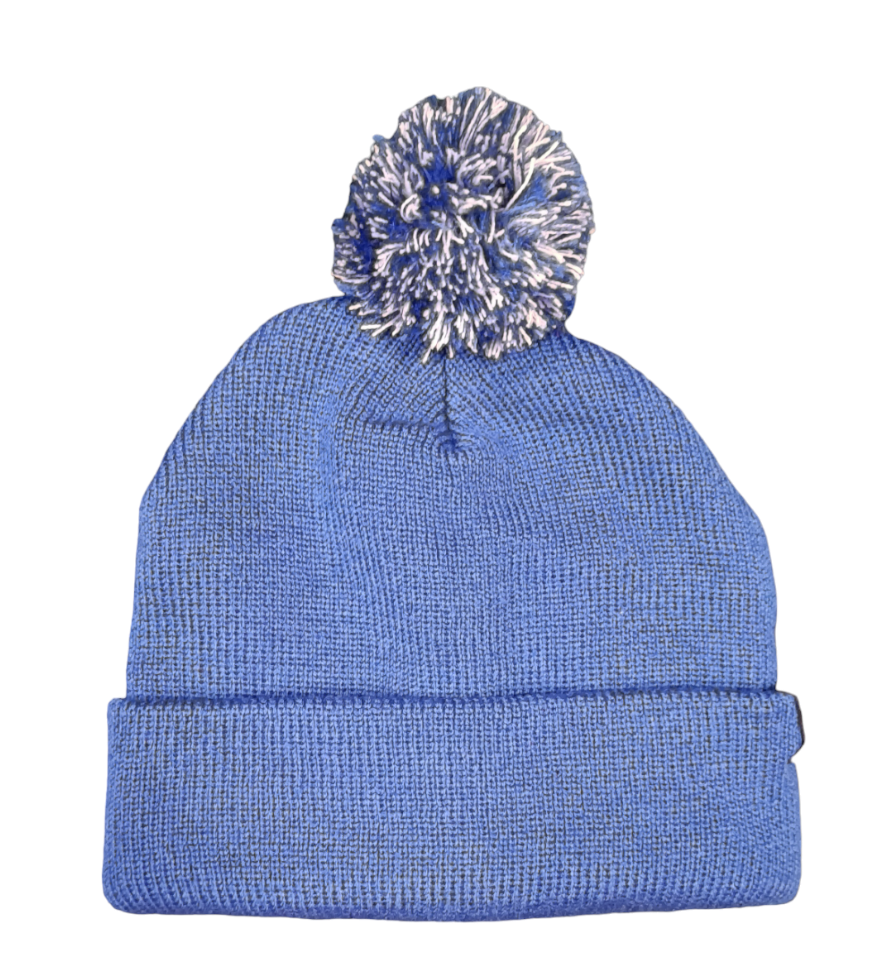 PREMIER SPORTS BLUE BOBBLE HAT - BLUE/WHITE BOBBLE