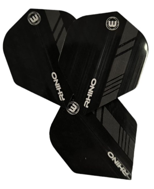 WINMAU RHINO DART FLIGHTS -GREY/BLACK .194