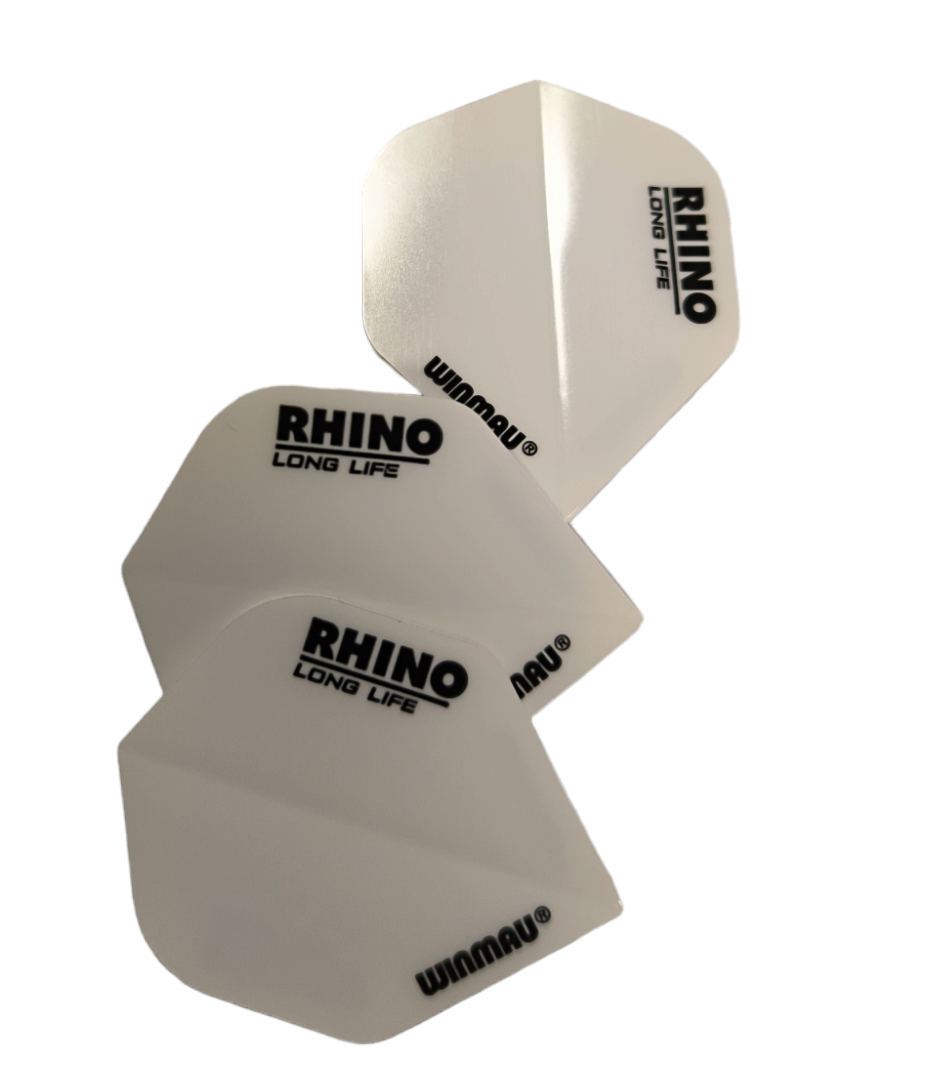 WINMAU RHINO DART FLIGHTS - WHITE .116