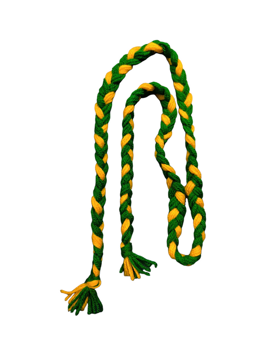 WOOL SUPPORTERS PLAIT - GREEN/GOLD