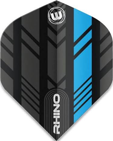 WINMAU RHINO DART FLIGHTS -BLUE/BLACK .192