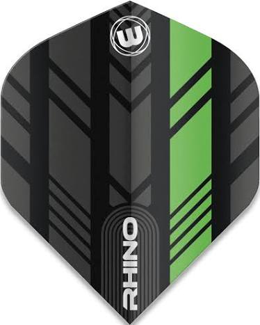 WINMAU RHINO DART FLIGHTS -GREEN/BLACK .193