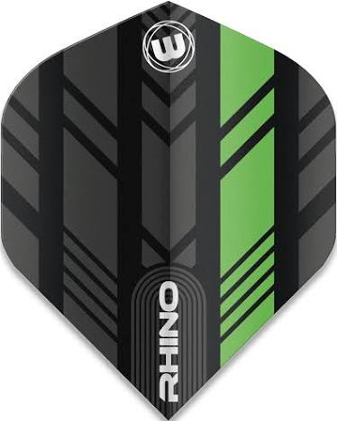 WINMAU RHINO DART FLIGHTS -GREEN/BLACK