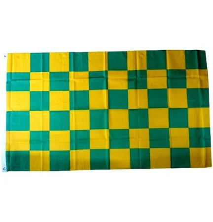 Supporters Flag - Chequered - Green/Yellow
