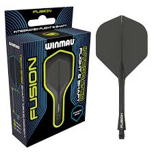 WINMAU FUSION INTEGRATED FLIGHT/SHAFT - BLACK (SHORT)