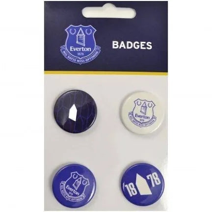 Everton FC  - Button Badges  - 4 Pack
