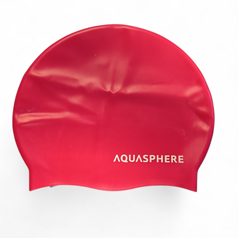 Aquasphere  - Silicone Swim Cap  - Red/White Adult